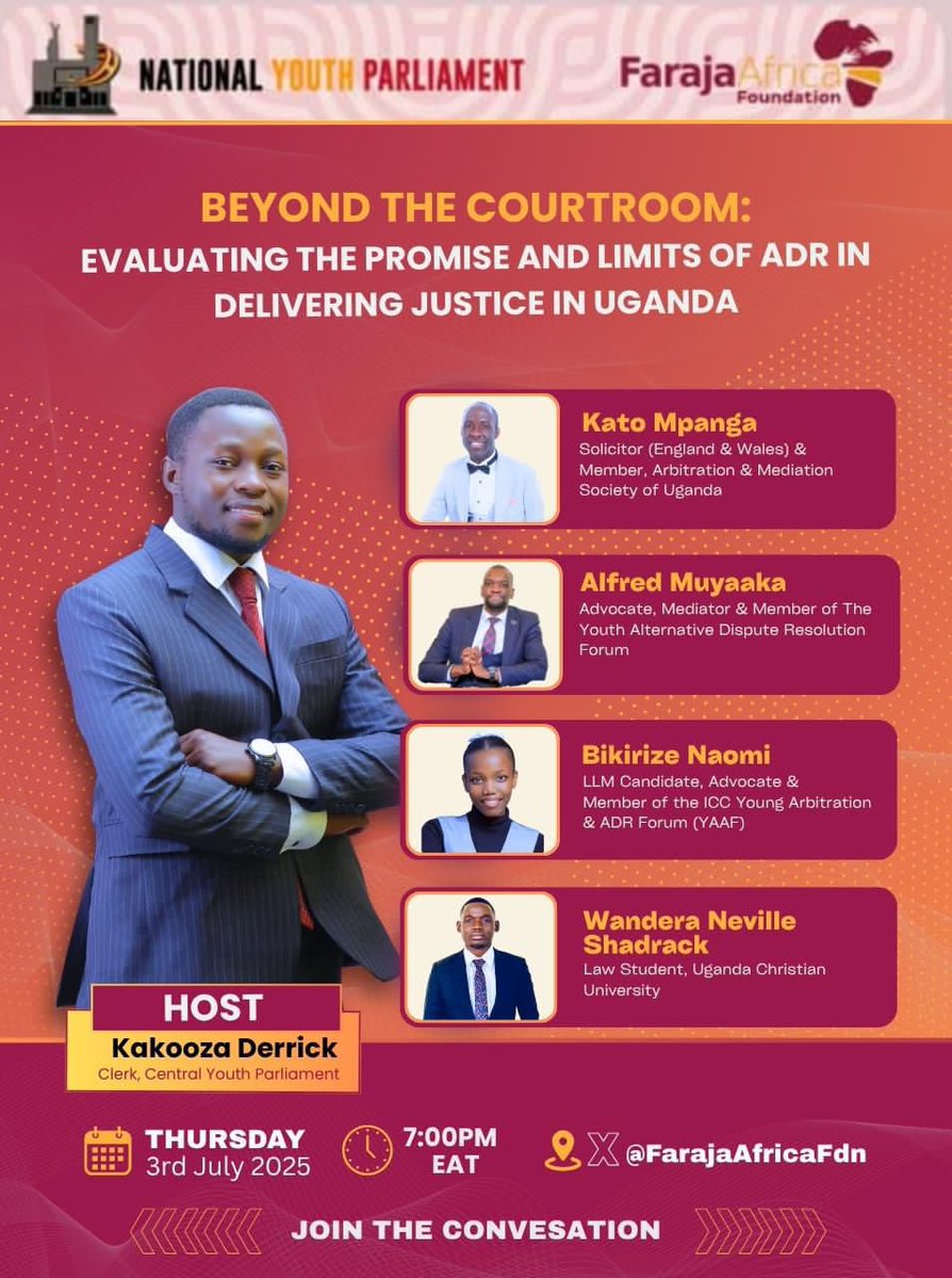 Nabasa & Co. Advocates (@nabasalaw) on Twitter photo This week, our own <a href="/NaomiBiky/">Naomi Bikirize</a> shared valuable insights on ADR and arbitration, exploring how justice can move beyond courtrooms and the challenges we must address.
Thanks to <a href="/FarajaAfricaFdn/">Faraja Africa Foundation</a> for hosting this important conversation.
#Arbitration #ADR #Justice #AccessToJustice This week, our own <a href="/NaomiBiky/">Naomi Bikirize</a> shared valuable insights on ADR and arbitration, exploring how justice can move beyond courtrooms and the challenges we must address.
Thanks to <a href="/FarajaAfricaFdn/">Faraja Africa Foundation</a> for hosting this important conversation.
#Arbitration #ADR #Justice #AccessToJustice