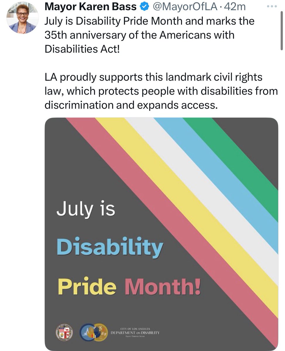 Mayor of Los Angeles Karen Bass announces July is ‘Disability Pride Month.’