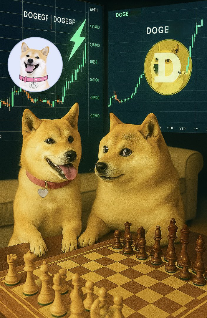 DogeGFProtector's tweet image. Making strategic moves with DOGE and DOGEGF, checkmate in the crypto game! 

@dogegftoken &amp;amp; @dogecoin to the moon! 🚀