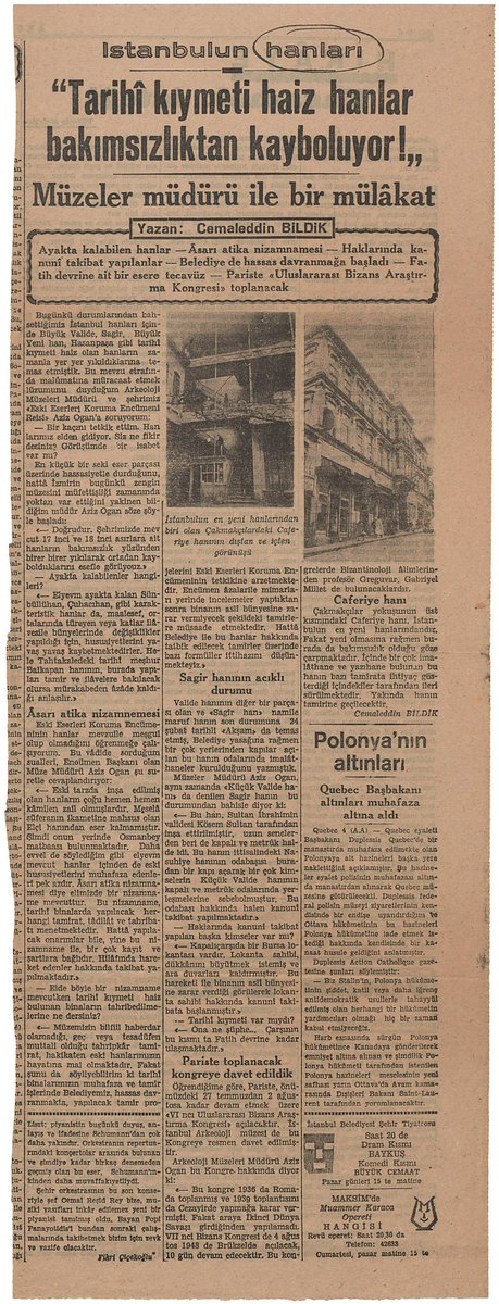 2018’den bu yana <a href="/SALT_Online/">Salt Online</a> ve <a href="/khasedutr/">Kadir Has Üniversitesi</a> ortaklaşa yürüttüğü Reşad Ekrem Koçu ve İstanbul Ansiklopedisi Arşivi projesinin bir çıktısı olan istanbulansiklopedisi.org ve Koçu’nun yarım kalmış İstanbul Ansiklopedisi’nden muazzam gazete küpürleri.

#İstanbul
#DeriSaadet