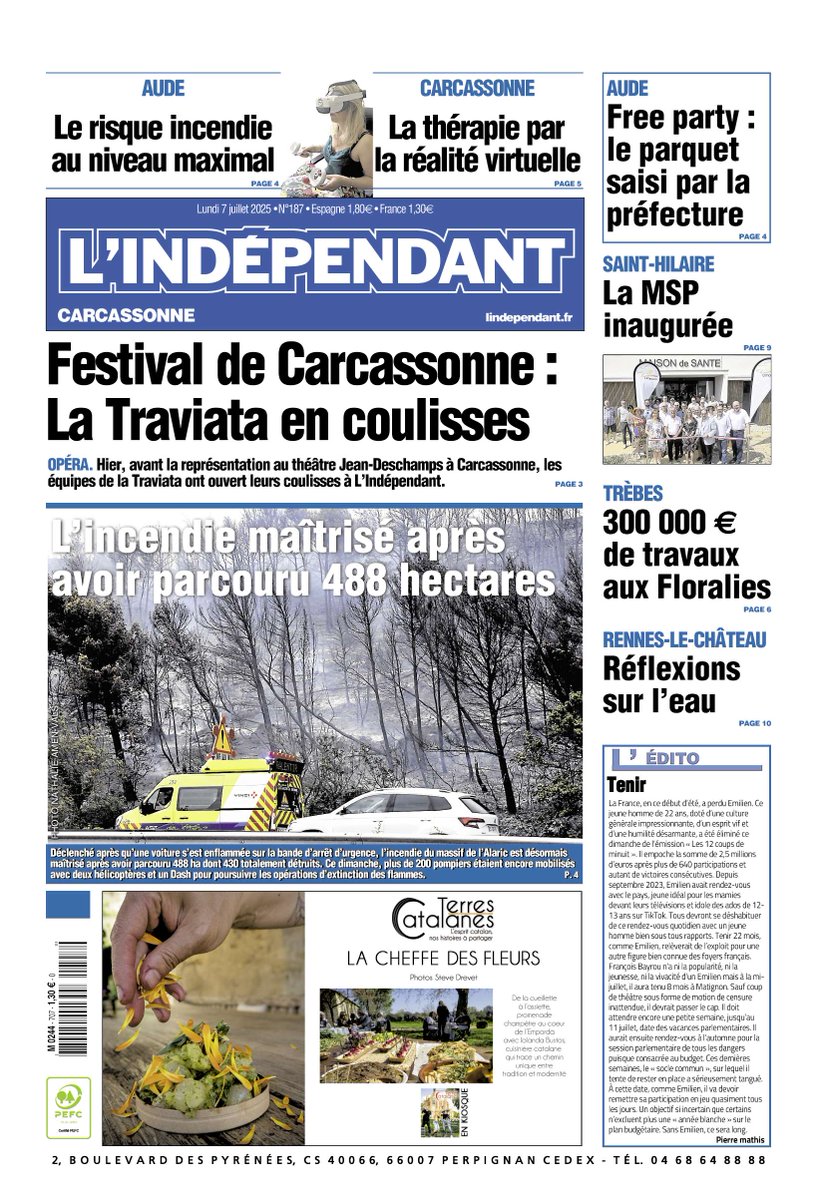 Voici nos Unes du lundi 7 juillet ⤵️