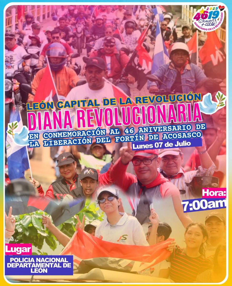 " León Primera Capital de la Revolución ". Celebra la toma del  " Fortin de Acosasco  " con una Diana  iniciado con  a las 7 a.m. Viva León. 
#JulioVictorioso
#4619SiempreMásAllá