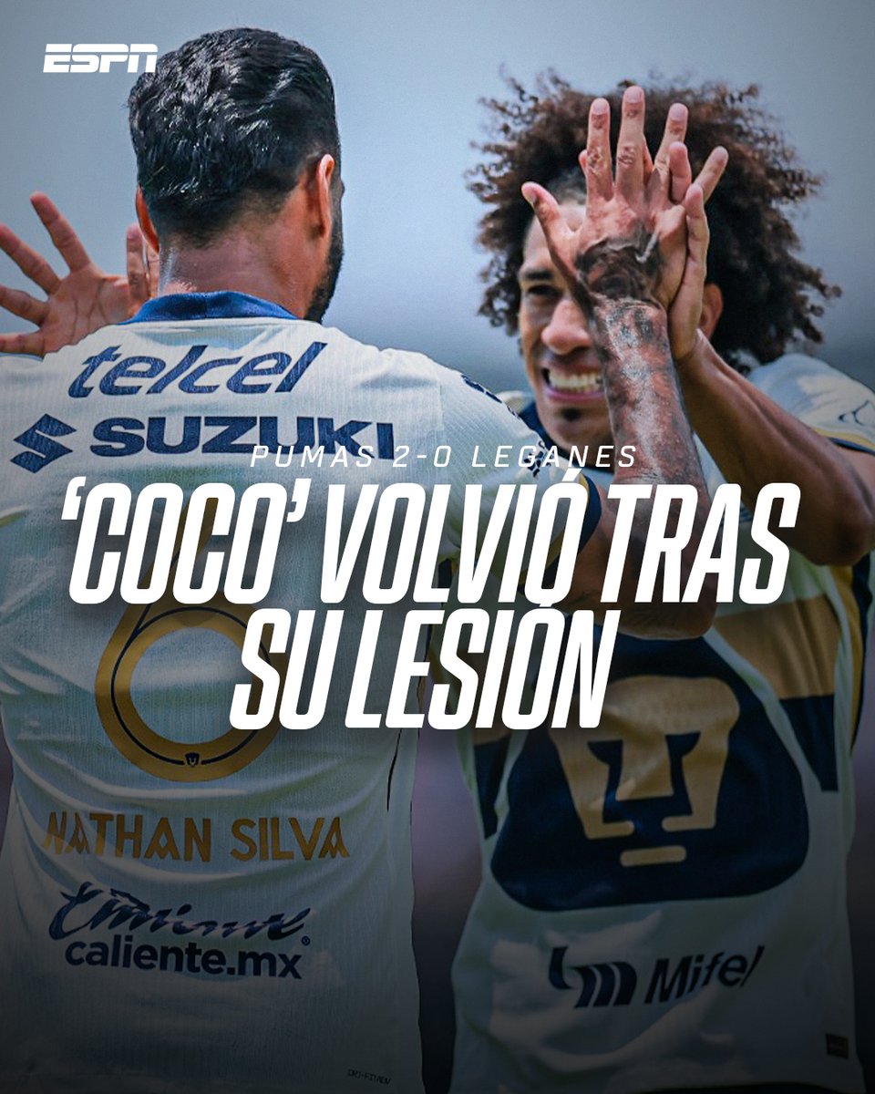 🇵🇦¡QUE GUSTO VERTE OTRA VEZ!🤩

'Coco' Carrasquilla jugó por primera tras su lesión en el juego de pretemporada de los Pumas ante el Leganés🇪🇸

El panameño dio las 2 asistencias en ambos goles para la victoria del cuadro universitario🔥

📹 PumasMX / X
