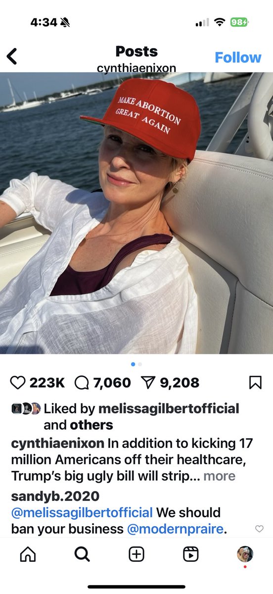 ShoreMaga439's tweet image. Everyone liking this post is disgusting. Do you notice #melissagilbert likes this and she has #modernprairie business. I was a customer no more. This is disgusting for #CynthiaNixon to post and such distasteful reactions.