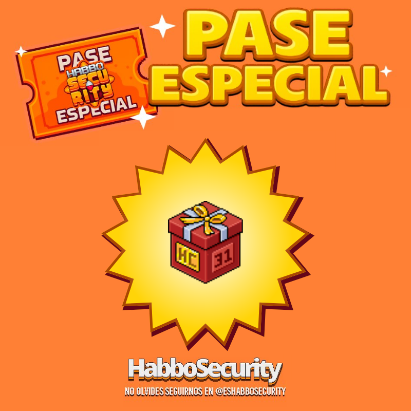 🎟️ ¡La suerte también suma!
Tercer reto del Pase Especial: participa en un sorteo por puntos y una Caja HC. 🎁

✅ Requisitos para participar:
• Sigue a <a href="/ESHabboSecurity/">HabboSecurity</a>.
• Repostea esta publicación.
• Dale "Me gusta".
• Etiqueta a un amigo en los comentarios.

🕒 Solo tienes