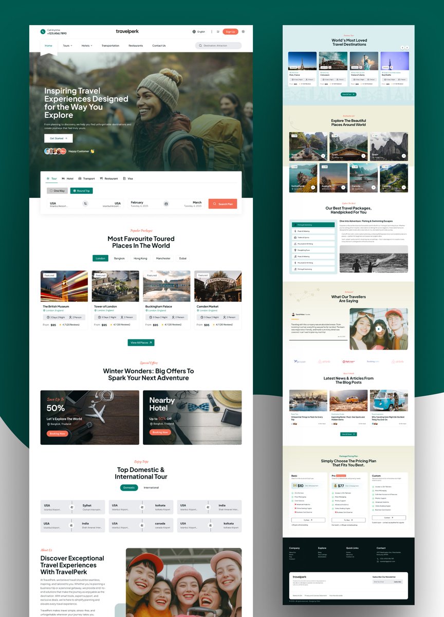 chris_visuals55's tweet image. Travel Website Design ✨