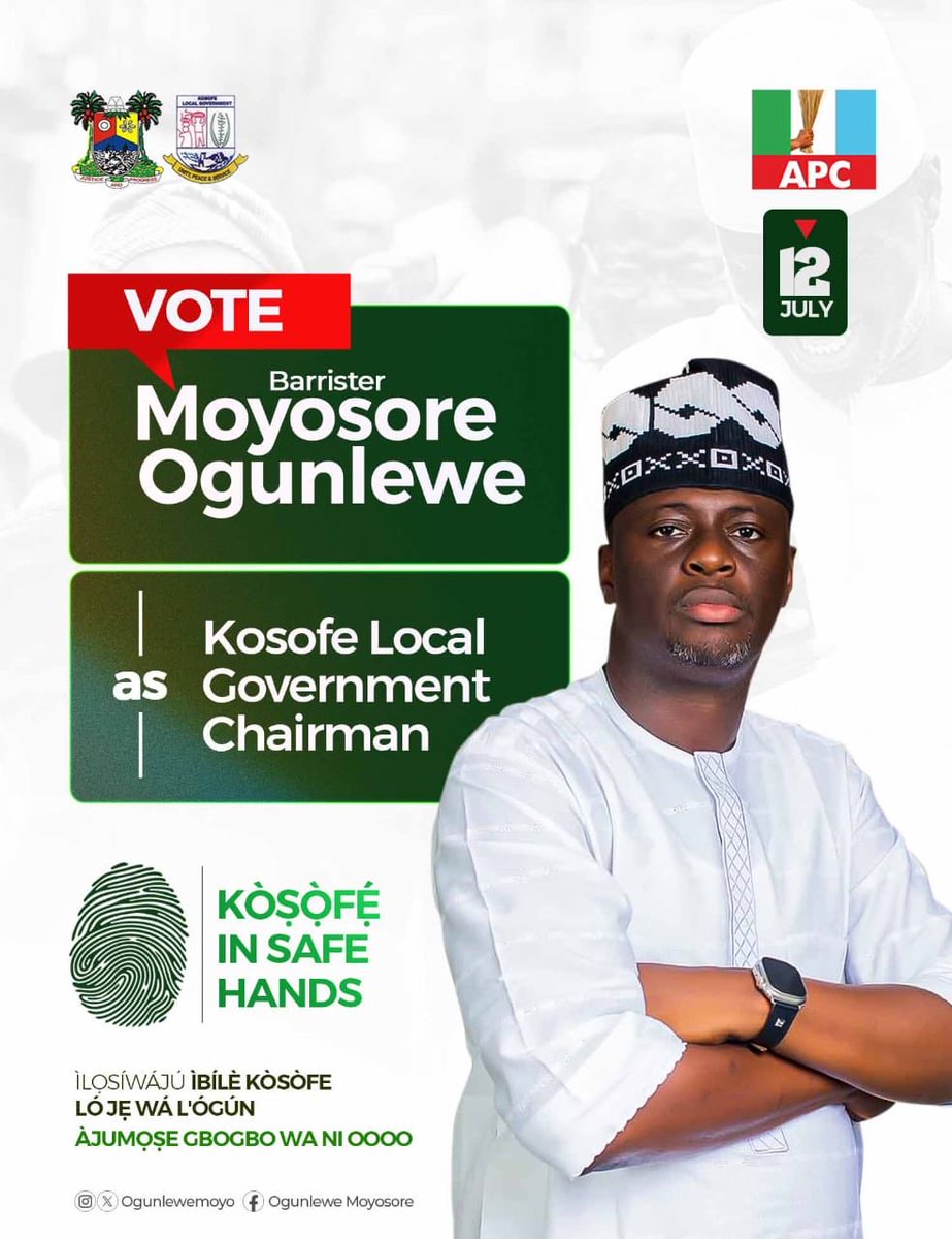 Itesiwaju KOSOFE lo je’wa logun 
Moyo fun e
Moyo funra’mi
Moyo fun KOSOFE

Cc <a href="/ogunlewemoyo/">Barr MOYO OGUNLEWE</a>