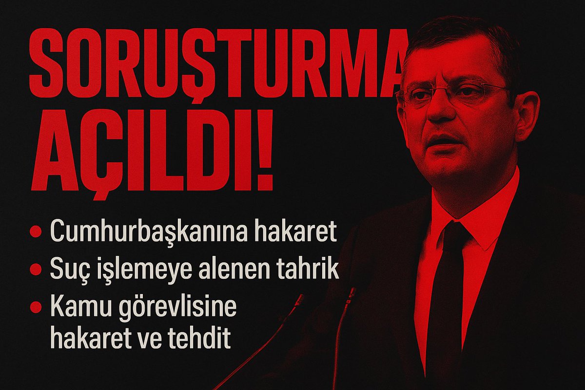 Özgür Özel’e soruşturma!
_____
#Sondakika Jhon Duran Yiğit Bulut Pençe-Kilit Harekâtı CHP Genel Başkanı Özgür Özel soruşturma Allah’tan mekanları Aziz