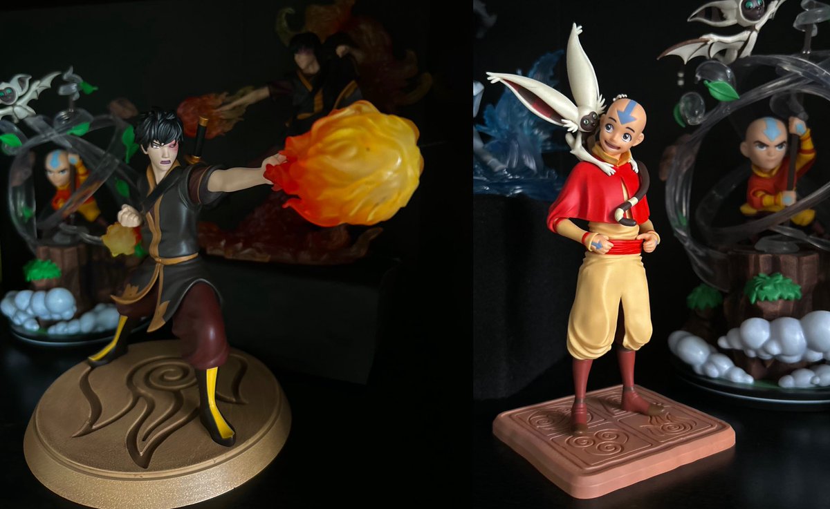 zukosfate's tweet image. Reorganizing // setting up some new additions!! Really stoked about the Dark horse ones π© Iβve been wanting these for a while!! I also got a dupe Aang since the other one is signed, I really wanted to unbox it LOL