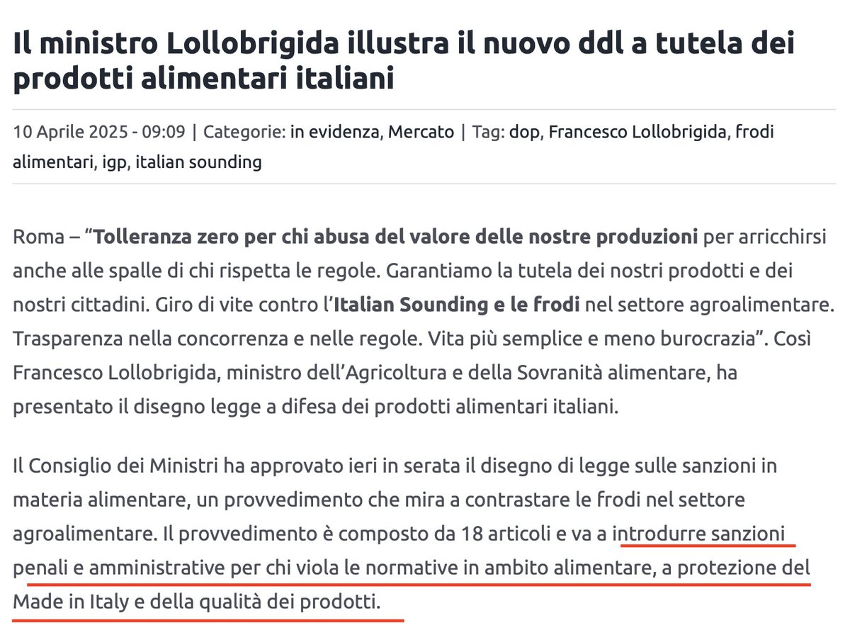 Per affrontare (e aggirare) i dazi statunitensi, Lollobrigida propone di utilizzare carne proveniente dagli USA per fare la bresaola da vendere negli USA (foto 1).

Ma "bresaola" è denominazione che può essere usata esclusivamente per il salume tipico della Valtellina,