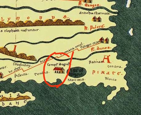 There was a temple dedicated to Emperor Augustus at the ancient port of Muziris, in Kerala. 

Though no remains of the "Templ Augusti" remains, the construction of the temple was completed before 20 BCE. 

Cassius Dio mentions that an embassy from "Chera country" visited Augustus