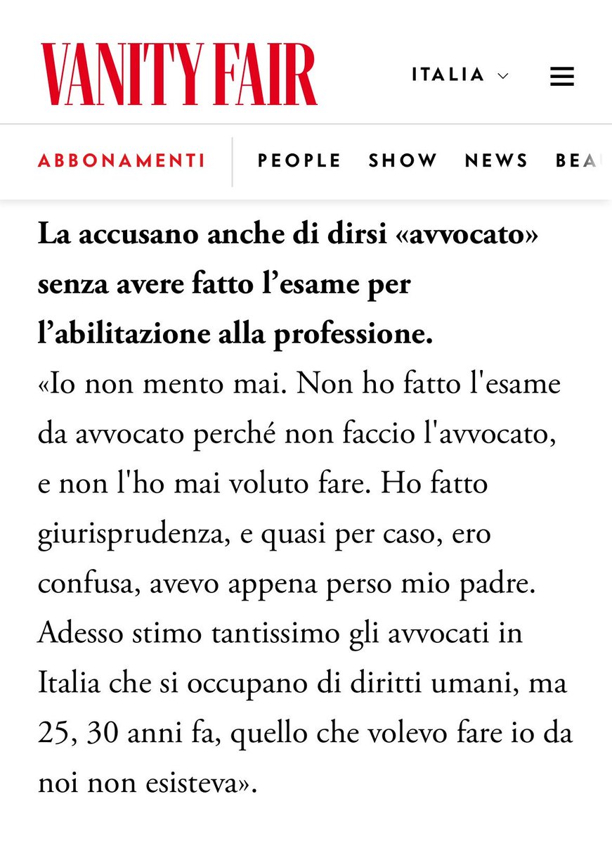 ricpuglisi's tweet photo. A proposito di ricerca della verità e di peculiari tentativi di intimorirmi, è bello illustrare alcune tappe nel caso di Francesca Albanese.

1) Tappa iniziale:

"Tu te la vedrai con i miei legali"

2) Tappa intermedia:

"Per favore informi il buon uomo che NON sono iscritta all'ordine degli avvocati in Italia. Ho completato la pratica e scelto di non esercitare la professione forsense in Italia. 
Magari adesso puo' tornare a fare ricerca visto che mi sembra di capire che abbia anche una cattedra, e smettere di fare l'ispettore Gadget, ricoprendosi di ridicolo. Per altro al tempo di un genocidio."

3) Tappa finale, su Vanity Fair [risposta poi modificata, chissà perché]:

"Io non mento mai. Non ho fatto l'esame da avvocato perché non faccio l'avvocato, e non l'ho mai voluto fare."