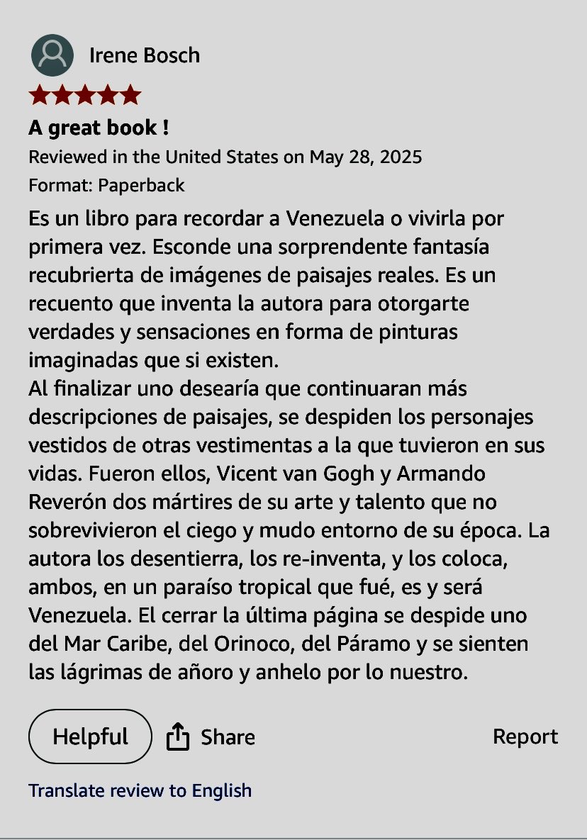 PatriciaSchaefR's tweet photo. #EsImportante leer novelas fascinantes basadas en personajes históricos 👌 ¡Compra 'Marina con almendrones' por Amazon o mándame un mensaje! ❤️ #ColeccionGalapago #novela #narrativa #agradecida #respeto #vida #EdicionesScribaNYC #reveron #vangogh A la venta en Amazon 😉 https://t.co/bIj0MKVFI7