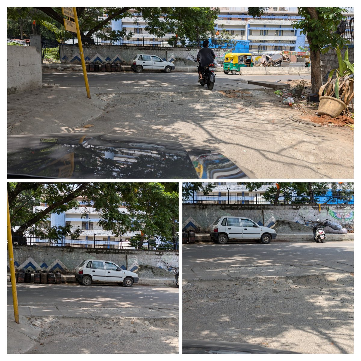 sudipgupta's tweet photo. A complaint that has been left open since March after multiple calls to the local office. It's scraping cars and bikes and causing a lot of inconvenience. Kindly look into it and expedite. Jogupalya ward, Indiranagar https://t.co/MLr1Dn21dn