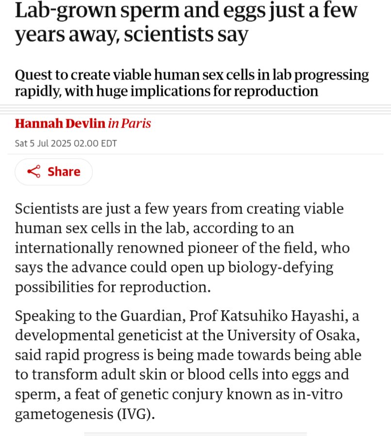krishnanrohit's tweet photo. Along with the advance in artificial wombs this could have quite an impact on infertility. https://t.co/lqcScsvnZi