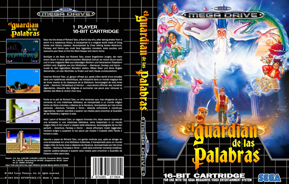 zanac_dx's tweet photo. Buenas tardes. A petición de @otrebla00x76 os presento una portada alternativa en formato clásico para "El Guardian de las Palabras" de Megadrive. Espero que os resulte curiosa 😘 https://t.co/3ueuxvscap