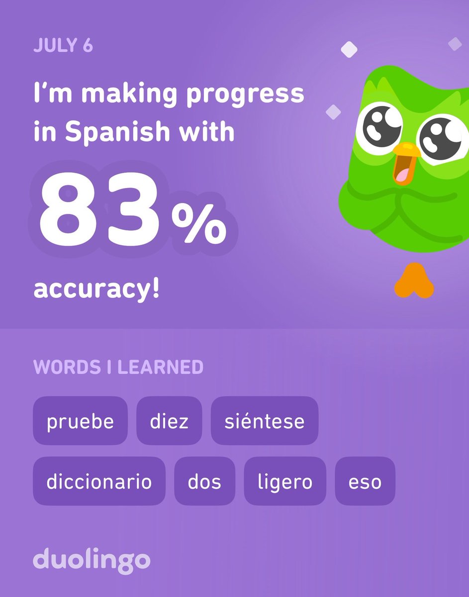 I’m learning Spanish on Duolingo! It’s free, fun, and effective.