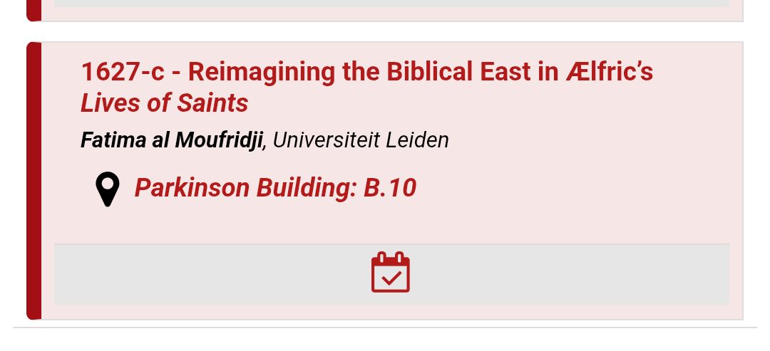 Hwæt! If you're still around the last day of Leeds (July 10), do come and join the session where I'm giving a paper about Ælfric's depiction of 'the east' in his Lives of Saints :) #imc