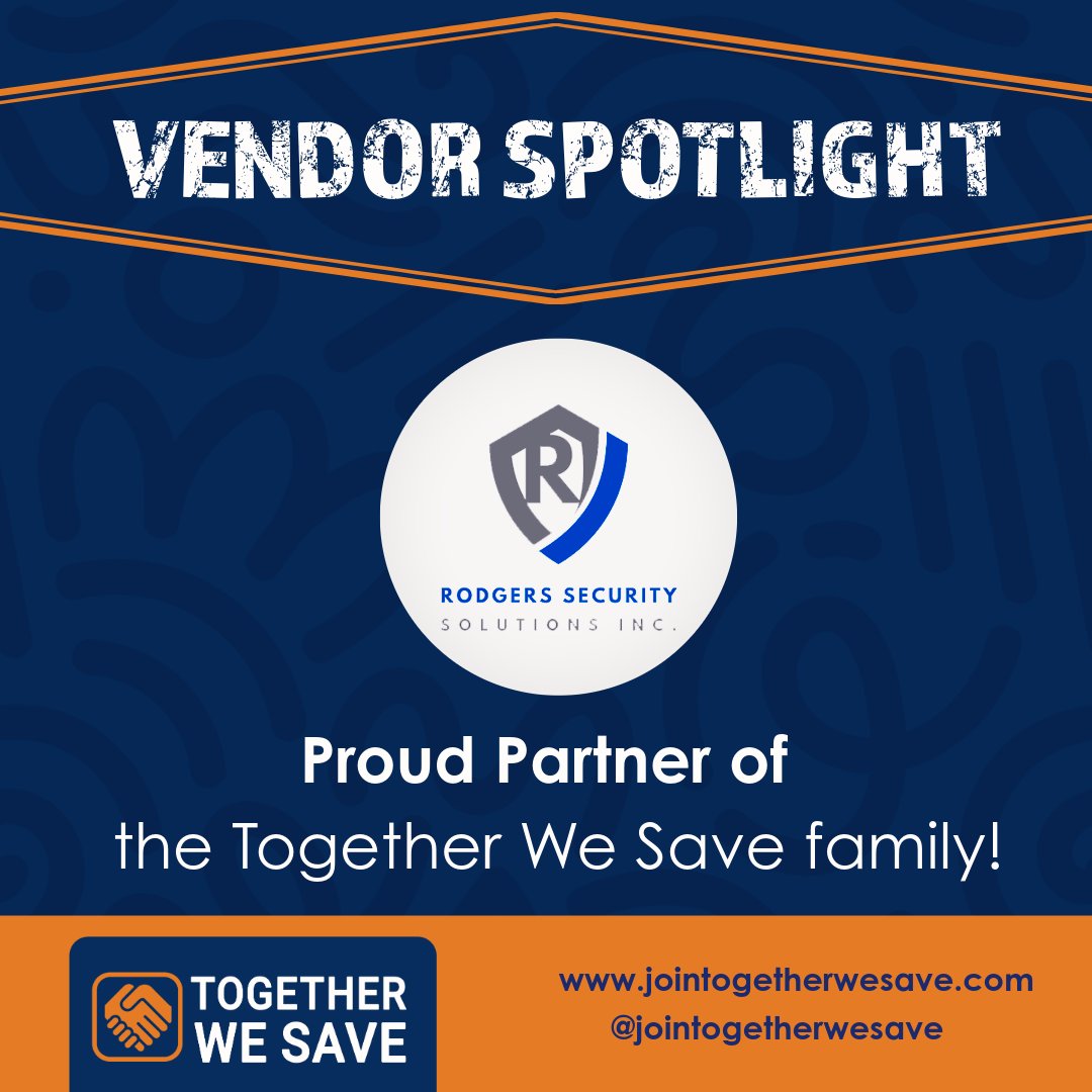 jointogetherwe's tweet photo. Vendor Spotlight!
Keeping our community safe is their mission. Rodgers Security Solutions Inc is proud to be part of the TWS family. Unlock exclusive security-focused rewards designed to protect and empower you!

Learn more: https://t.co/1mIRj5pPzQ 

#TogetherWeSave #TWSCommunity https://t.co/AKMmY6DRDP