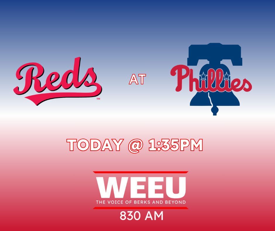 The Phillies will look to close out their series with the Cincinnati Reds with a win!

Be sure to tune into 830WEEU this afternoon for the game! First pitch is at 1:35pm!

Let's Go Phillies! ⚾️