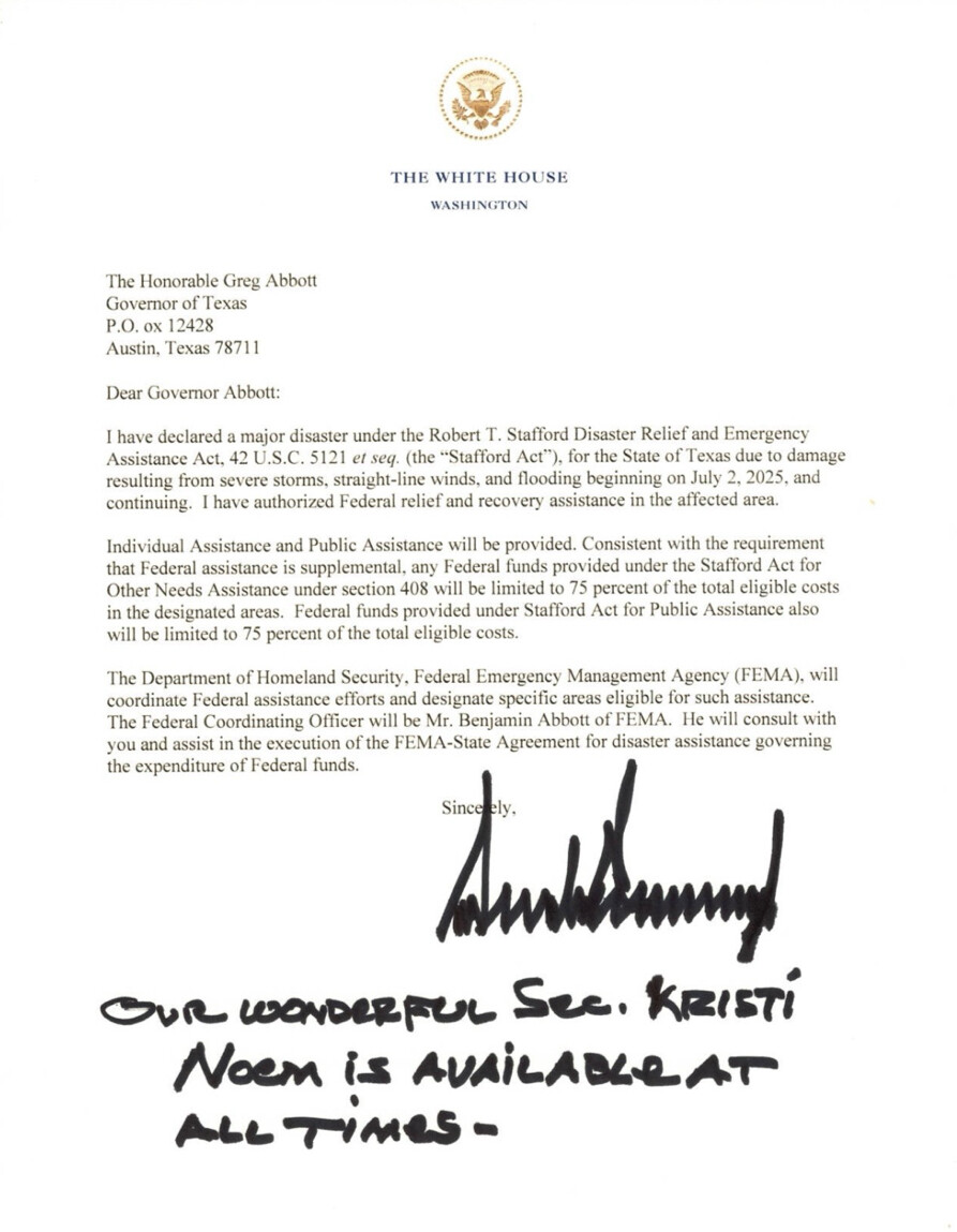 disclosetv's tweet photo. UPDATE - Trump posts the disaster declaration on Truth. https://t.co/eObOMugnQN