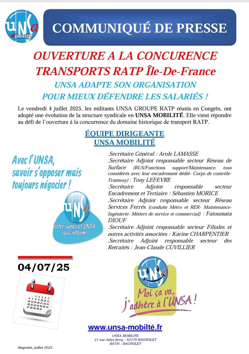 UNSA GROUPE RATP PÔLE RÉSEAU SERVICES FERRÉS (@ratpcml) on Twitter photo 