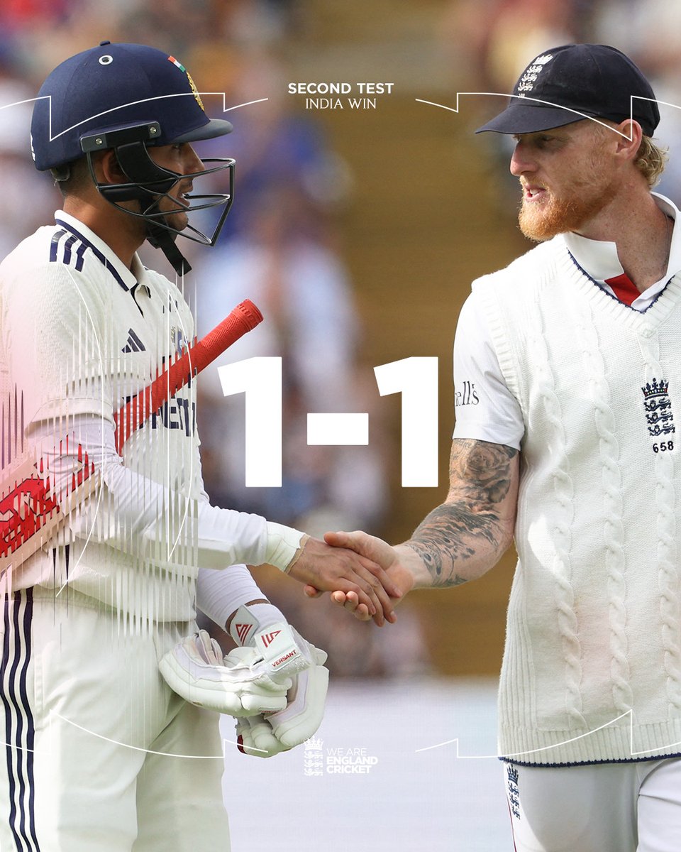 archana00585652's tweet photo. Team India equalized! 💪
Tied the series 1-1 by winning the second test 🇮🇳🔥
Congratulations, Team India 🏆👏
#TeamIndia #INDvsENG #TestWin
#INDvsENG2025 https://t.co/a2W5Txcs8O