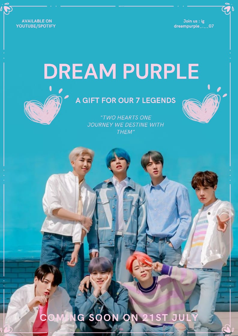 ow_lisaa's tweet photo. Join Project Dream Purple — a global fan project creating original songs for BTS’s comeback on July 21!
Contact us: @dreampurple_.__07
#projectdreampurple https://t.co/cVAjHuKjjD