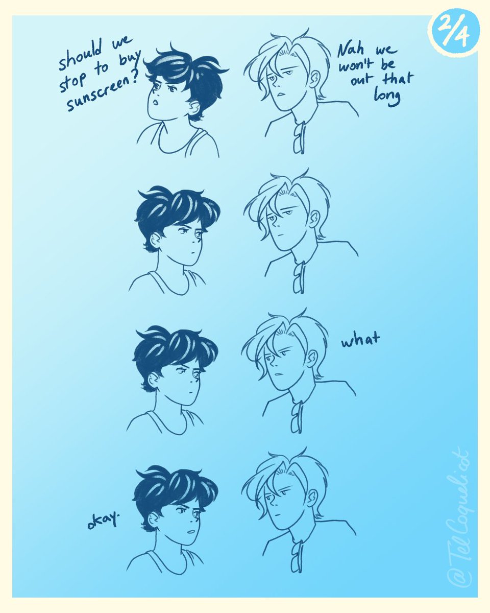 TelCoquelicot's tweet image. Here&apos;s the summer-themed asheiji mini story I spent way too much time on ☀
#BANANAFISH