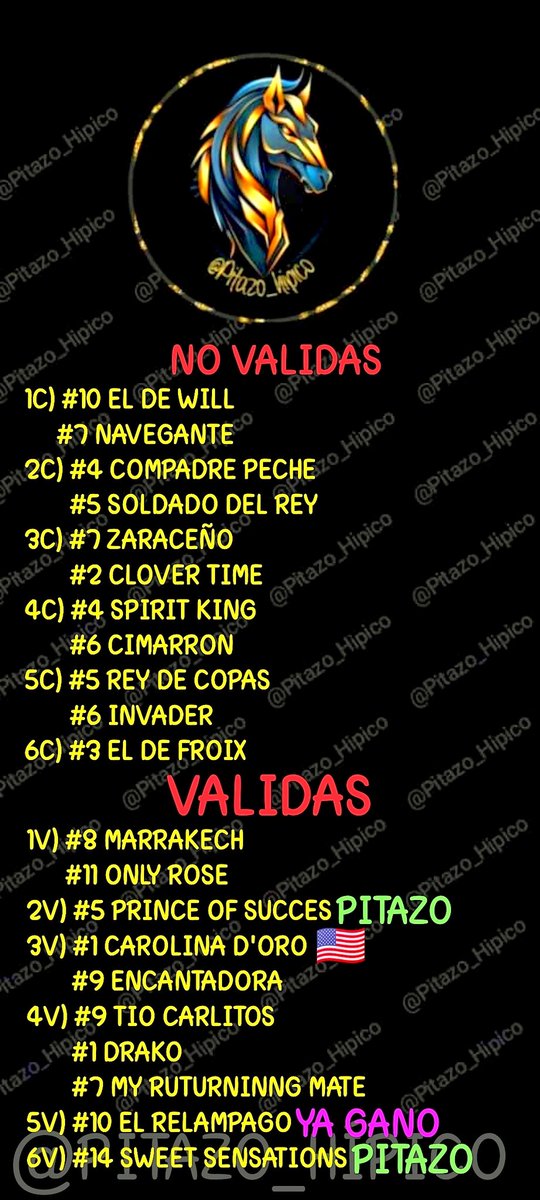 #6Jul🏇|| Aquí los ganadores para hoy DOMINGO 6/6/2025
SIN MIEDO ALGUNO