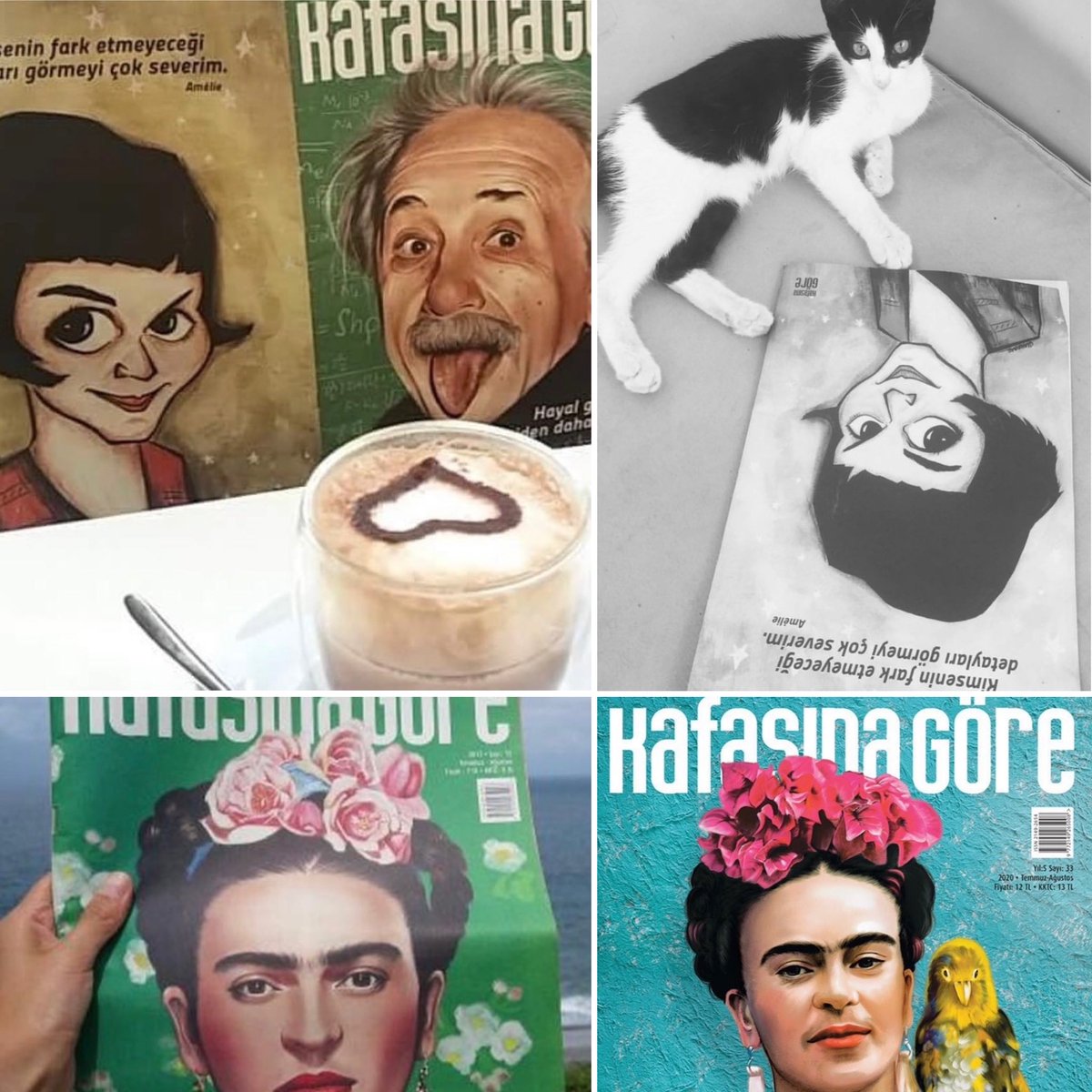 The newest issue of Kafasına Göre was posted on July 5…a timely post. It’s the second time the film “Amélie”has been featured, first appearing on the back cover in July/August 2018. Is it a coincidence that the July/August issues often hold special meaning? As a photo with a cat