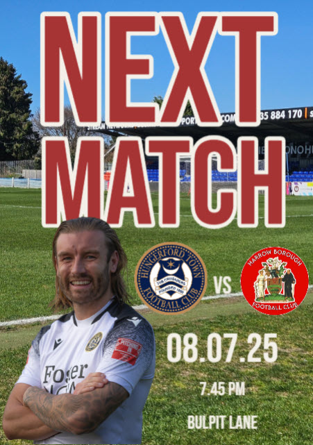 Hungerford Town FC (@hungerfordtown) on Twitter photo FIXTURE UPDATE
In a change to our friendly schedule we are now playing <a href="/harrowboroLive/">Harrow Borough F.C.</a> at HOME on Tuesday Evening in a 7.45pm kick off
Entry will be £5 Adults, £2 U16s, U5s Free
It a chance to see the return to Bulpit Lane of a certain Mr Conor McDonagh! CMAC is Back! FIXTURE UPDATE
In a change to our friendly schedule we are now playing <a href="/harrowboroLive/">Harrow Borough F.C.</a> at HOME on Tuesday Evening in a 7.45pm kick off
Entry will be £5 Adults, £2 U16s, U5s Free
It a chance to see the return to Bulpit Lane of a certain Mr Conor McDonagh! CMAC is Back!