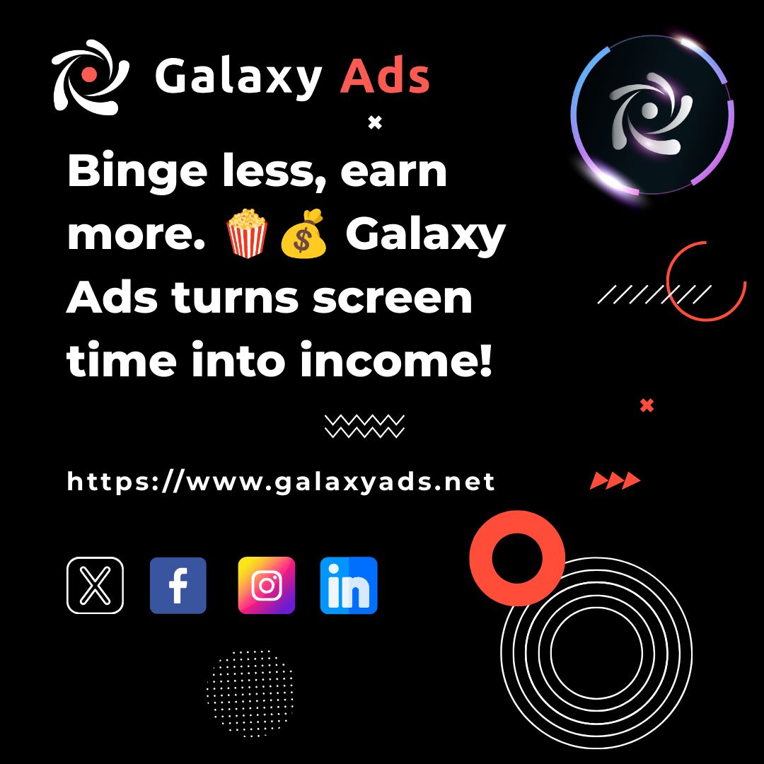 galaxyadsin's tweet image. Galaxy Ads - Online surveys, offers, tasks and offerwalls
Binge less, earn more. 🍿💰 Galaxy Ads turns screen time into income!
Join Now at galaxyads.net/register
#GalaxyAds #EarnWhileYouWatch #SmartScreenTime #SideHustleLife #PhoneIncome