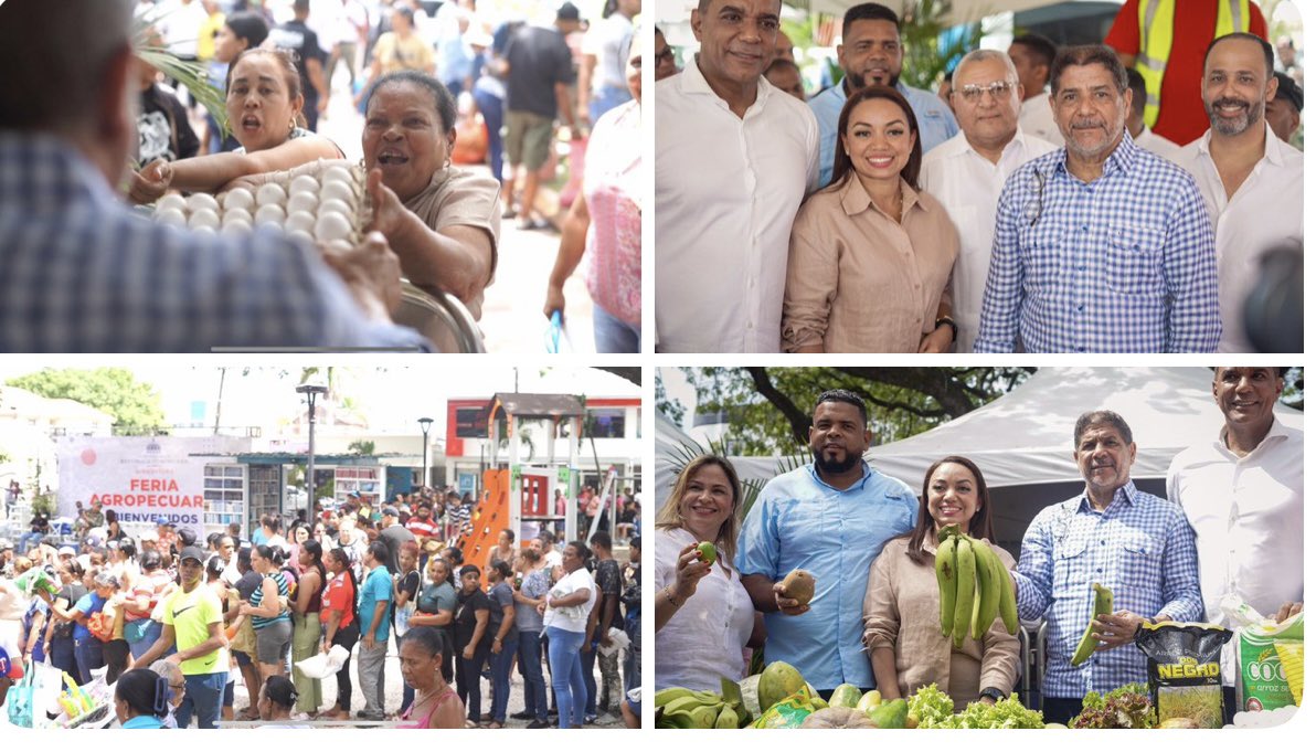 En el marco del programa #ElGobiernoEnLasProvincias realizamos una extraordinaria Feria Agropecuaria en Moca, donde miles de ciudadanos recibieron alimentos de la canasta básica de manera gratuita.