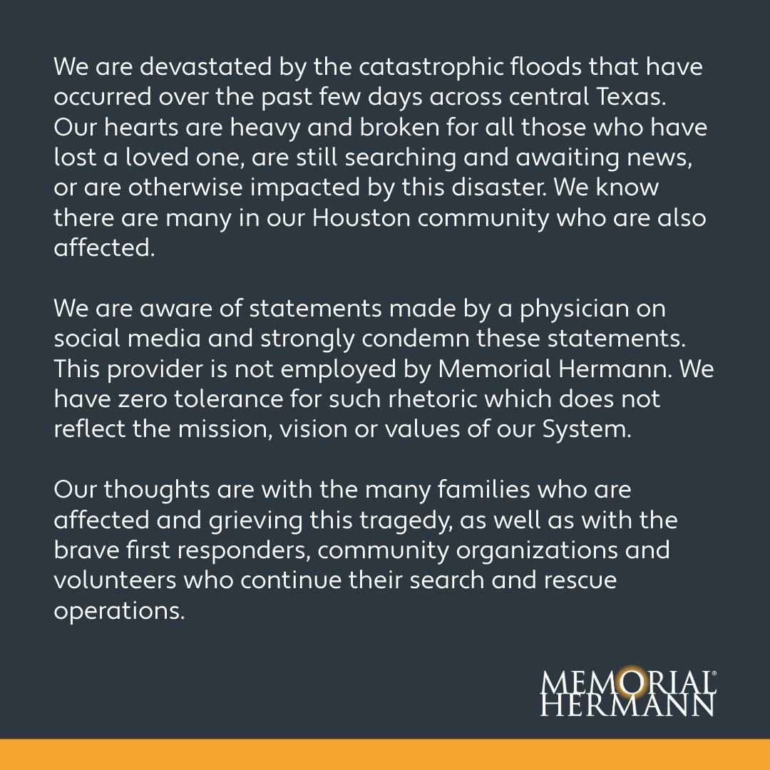 Our statement on central Texas flooding tragedy.