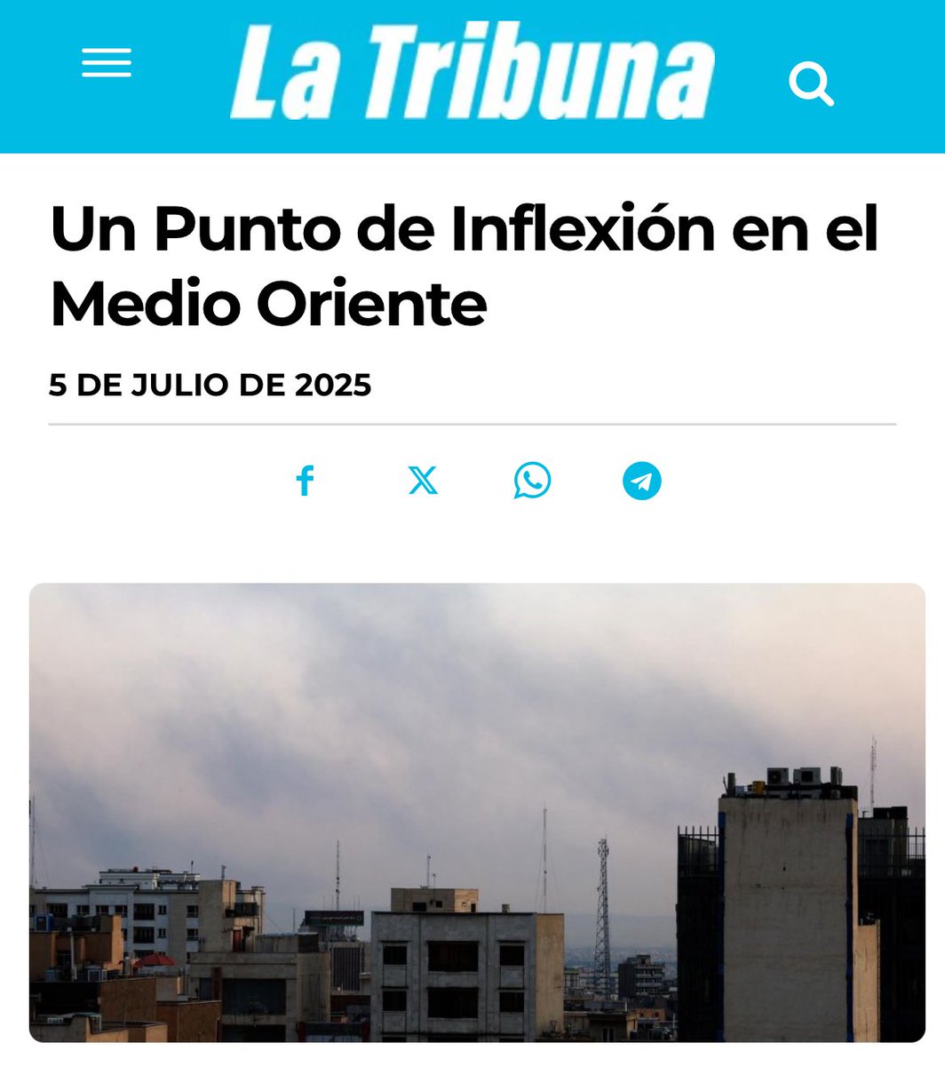 📰👇Mi artículo de opinión sobre la dinámica en Medio Oriente <a href="/LaTribunahn/">Diario La Tribuna</a> 
🔗: latribuna.hn/2025/07/05/un-…