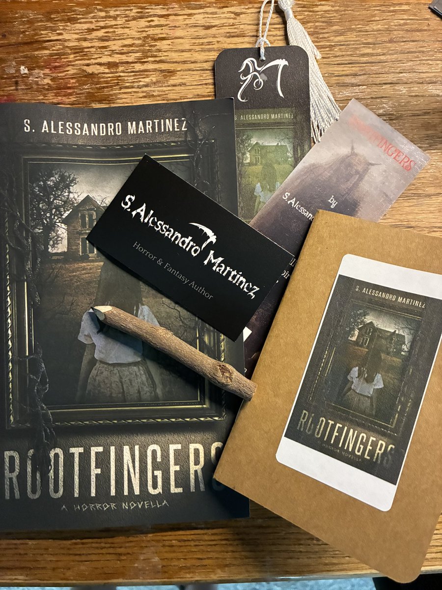💀Elford Alley💀 (@elfordalley) on Twitter photo So pumped to start Rootfingers by <a href="/The_Morda_Shin/">S. Alessandro Martinez</a>! Also, coolest book swag ever. So pumped to start Rootfingers by <a href="/The_Morda_Shin/">S. Alessandro Martinez</a>! Also, coolest book swag ever.