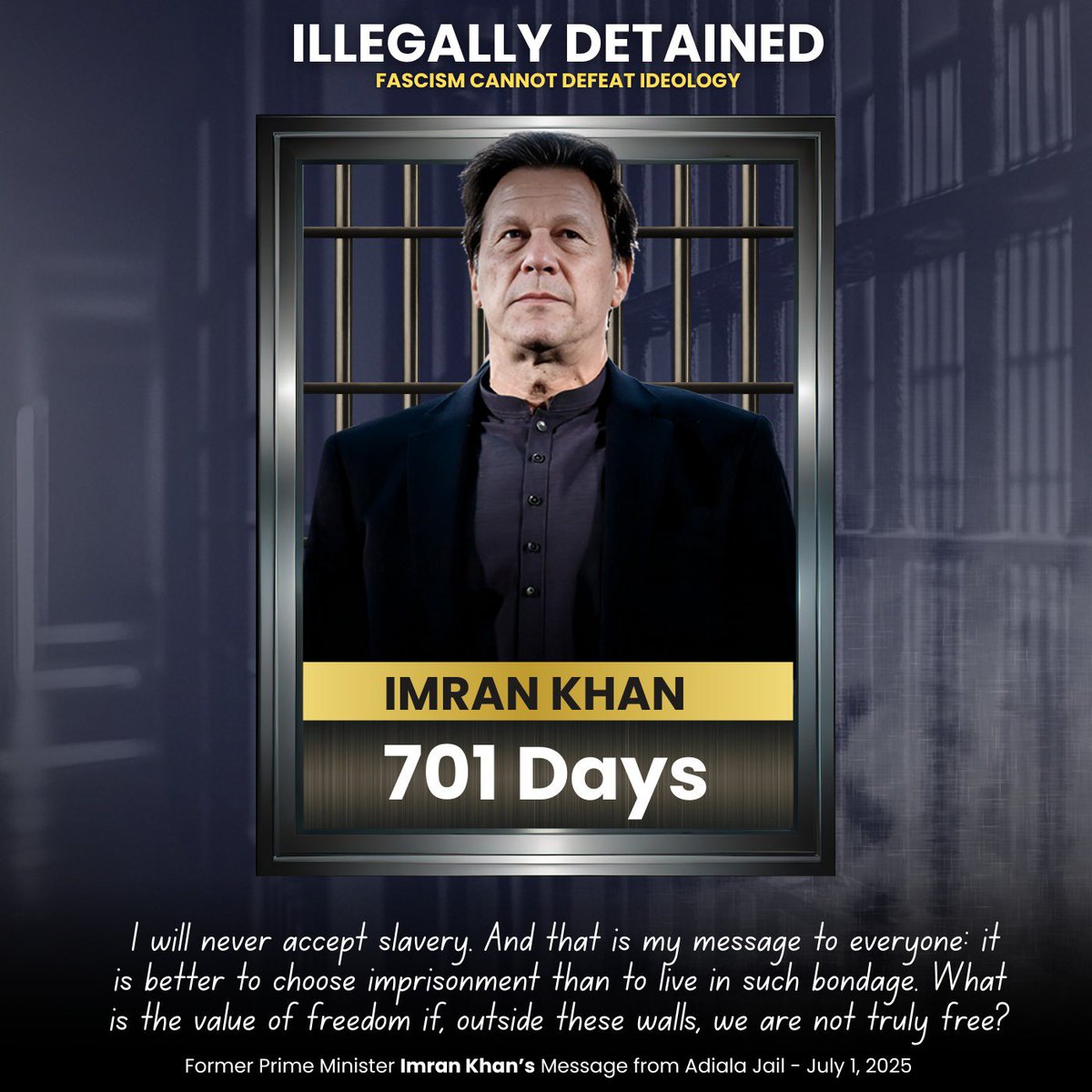 🧵Part 1/n

“لا الہ الا الله ایک بڑا دعوہ ہے! کہ اللّہ تیرے سوا میں کسی کو نہیں مانتا، کسی کے سامنے نہیں جھکتا! لوگ خوف کے بُت کے آگے جھکتے ہیں، آپ کو خوف کا بُت توڑنا پڑتا ہے، ہر زمانے میں یزید آتا ہے اور خوف سے لوگوں کو ڈراتا ہے، خوف انسان کو غلام بنا دیتا ہے!”

#FreeImranKhan