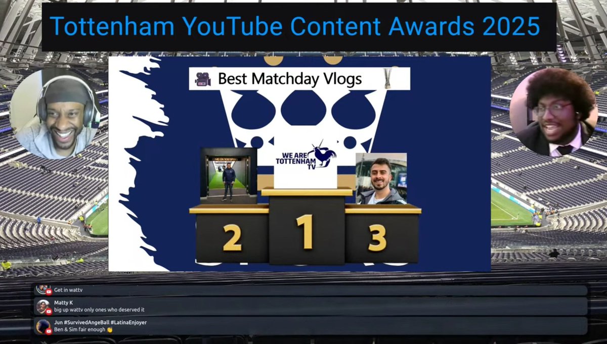 Chris Cowlin (@chriscowlin) on Twitter photo Many thanks to <a href="/spurskingstv/">👑Spurs Kings 👑TV</a> for conducting the "Tottenham YouTube Content Creator Awards 2025".
I had no idea it was taking place and have just been informed that we won the "Best Tottenham Channel of the Year Award" and "The GOAT Award".
It makes it so much more special Many thanks to <a href="/spurskingstv/">👑Spurs Kings 👑TV</a> for conducting the "Tottenham YouTube Content Creator Awards 2025".
I had no idea it was taking place and have just been informed that we won the "Best Tottenham Channel of the Year Award" and "The GOAT Award".
It makes it so much more special