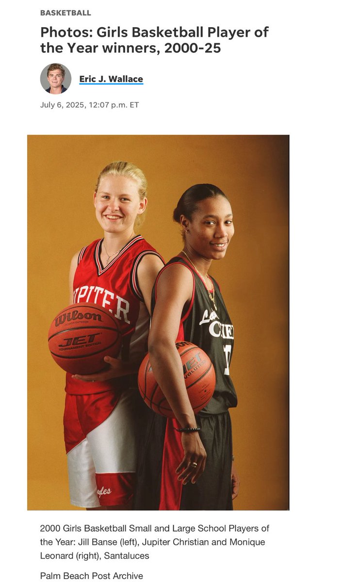 Wow ! I was PBC player of the year in 2000. I can’t believe it’s been 25 yrs. Thanks Palm Beach Post for highlighting girls basketball.🏀