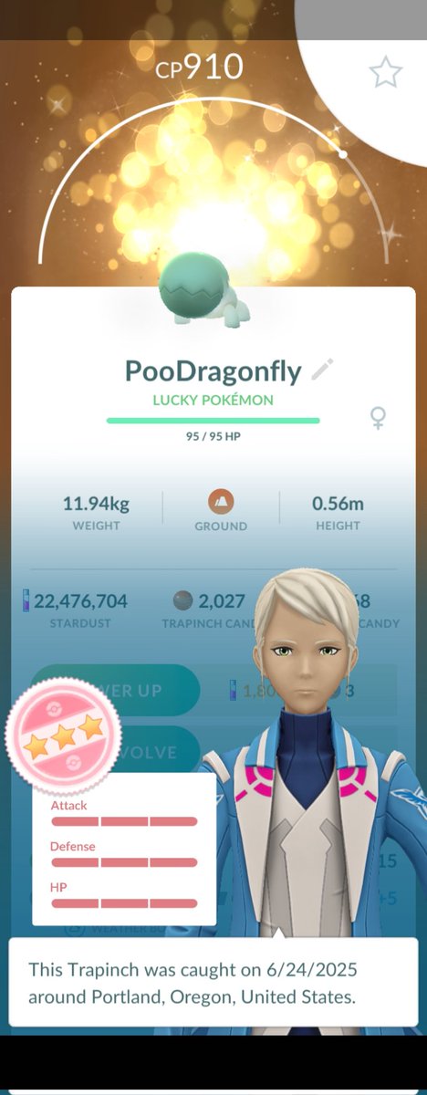 Last night my brother and I used trinket and well here's my first purified shiny hundo lol what do we even call these? #PokemonGO #PokemonGoApp