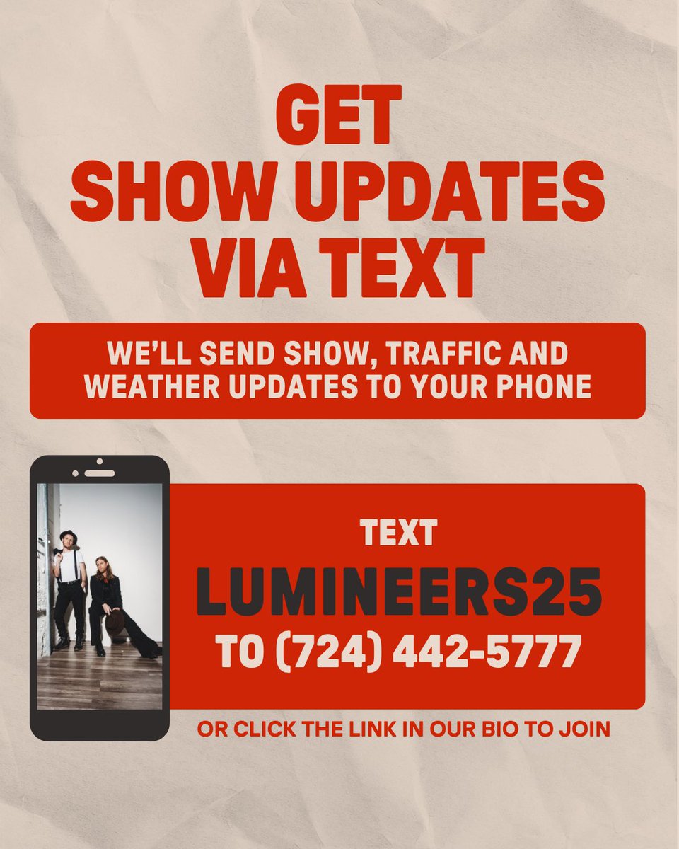Pav_StarLake's tweet image. WEDNESDAY 7/9 – The Lumineers
🎟️ livemu.sc/3I3pQSD
⭐Upgrades: livemu.sc/4lFixit
🚗We're expecting a large crowd w/ heavy concert traffic for this event
📲 Text LUMINEERS25 to 724-442-5777 for show updates
🎉Arrive early for The Meet Up
👉 pavilionstarlake.com/visit#fa