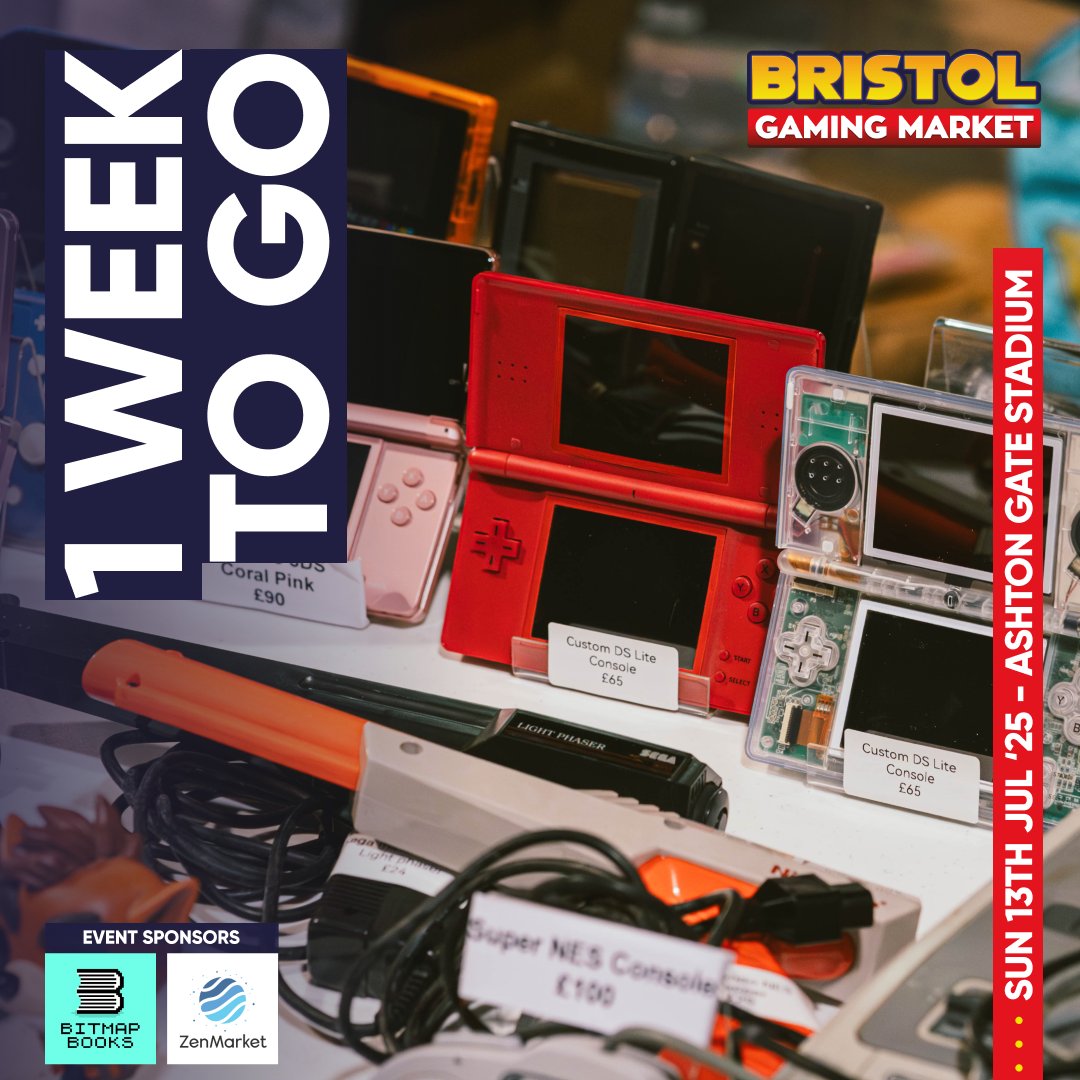 TheVGMarket's tweet image. There&apos;s only 1 week to go! Bristol Gaming Market is almost here – who’s excited? 👀🎮👾

🎟 bristolgamingmarket.com/tickets/

Event Sponsors
@Bitmap_Books 📚 linktr.ee/bitmapbooks
@zenmarket_en 🗾 go.zenmarket.jp/replayevents

#BristolGamingMarket