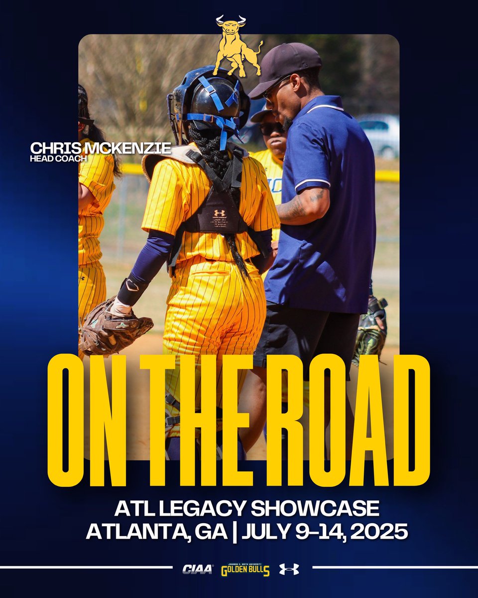 Coach McKenzie will be at the ATL Legacy Showcase July 9–14 in Atlanta, GA! 🥎💛💙

If you’re playing or know someone who is, send us your info so we can keep an eye out! 👀📩

#AnotherDayAnotherOpportunity #GoldenBullPride #CIAA #JCSUSoftball