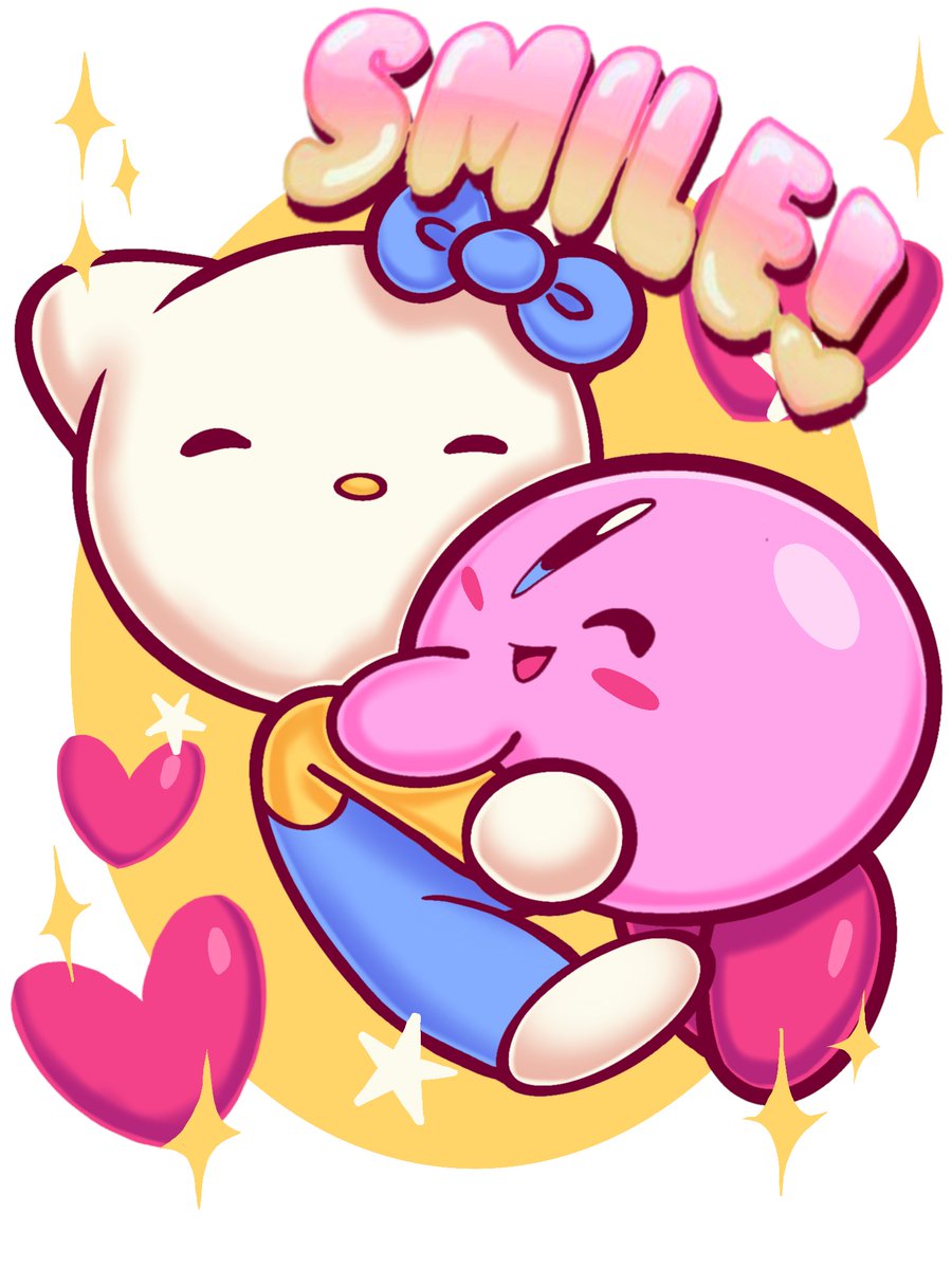 culerwheel's tweet photo. A commission done for a client in real life! she wanted her two favorite characters "Hello Kitty" and "Kirby"! if you'd like your own unique artwork or image on a T-shirt follow our Esty to place a custom order! https://t.co/sKHThm5rDk