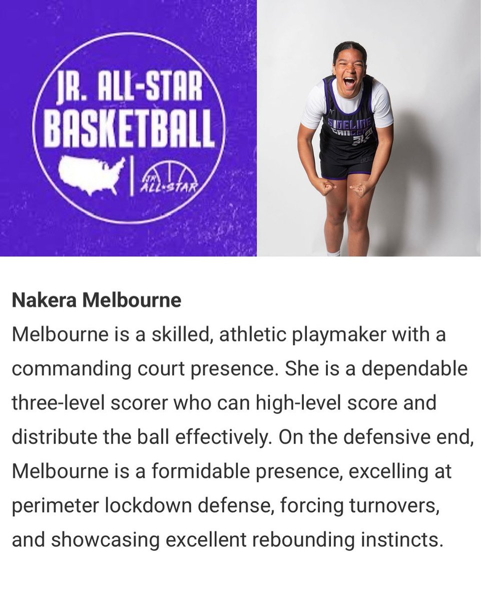 Na'Kera Melbourne (@nakeramelbourne) on Twitter photo Thank you <a href="/JrAllStarBB/">Jr. All-Star Girls Basketball</a> for the write up in your Stock Risers Article!
<a href="/JrAllStarMD/">Maryland Jr. All-Star GBB</a> <a href="/JrAllStarPA/">Pennsylvania Jr. All-Star GBB</a> <a href="/ProspectShowcse/">Prospect_ShowcaseWBB</a> <a href="/KPannell71/">“KP”</a> <a href="/PlayBookAthlete/">PLAYBOOK ATHLETE</a> <a href="/ICAN_basketball/">ICANBasketballAcademy</a> Thank you <a href="/JrAllStarBB/">Jr. All-Star Girls Basketball</a> for the write up in your Stock Risers Article!
<a href="/JrAllStarMD/">Maryland Jr. All-Star GBB</a> <a href="/JrAllStarPA/">Pennsylvania Jr. All-Star GBB</a> <a href="/ProspectShowcse/">Prospect_ShowcaseWBB</a> <a href="/KPannell71/">“KP”</a> <a href="/PlayBookAthlete/">PLAYBOOK ATHLETE</a> <a href="/ICAN_basketball/">ICANBasketballAcademy</a>