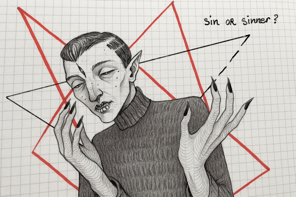 GE dear🩸
You look at him.
He looks right back.
But who gets to judge?

“Sin or Sinner?” isn’t just an image, it’s a mirror!
And if you dare to stare long enough,
you just might see yourself.

🩸 Now live on <a href="/salvor_io/">Salvor 🚢🔺</a>
#darkart #NFTdrop #SinnOrSinner #NFTCommunity