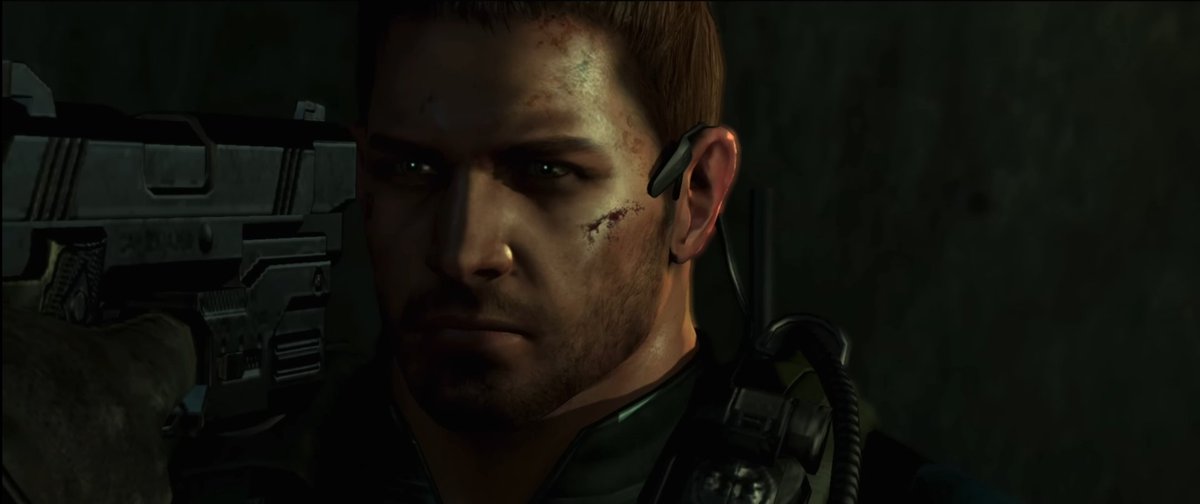 RacconSurvivor's tweet image. A clever subtle nod to Wesker in RE6 is how Jake's action parallels what his father always did to Chris, aiming a gun point-blank at his face with neither of them intending to kill him with it, while Jake does lose his cool, he still deliberately shoots off target. #REBHFun
