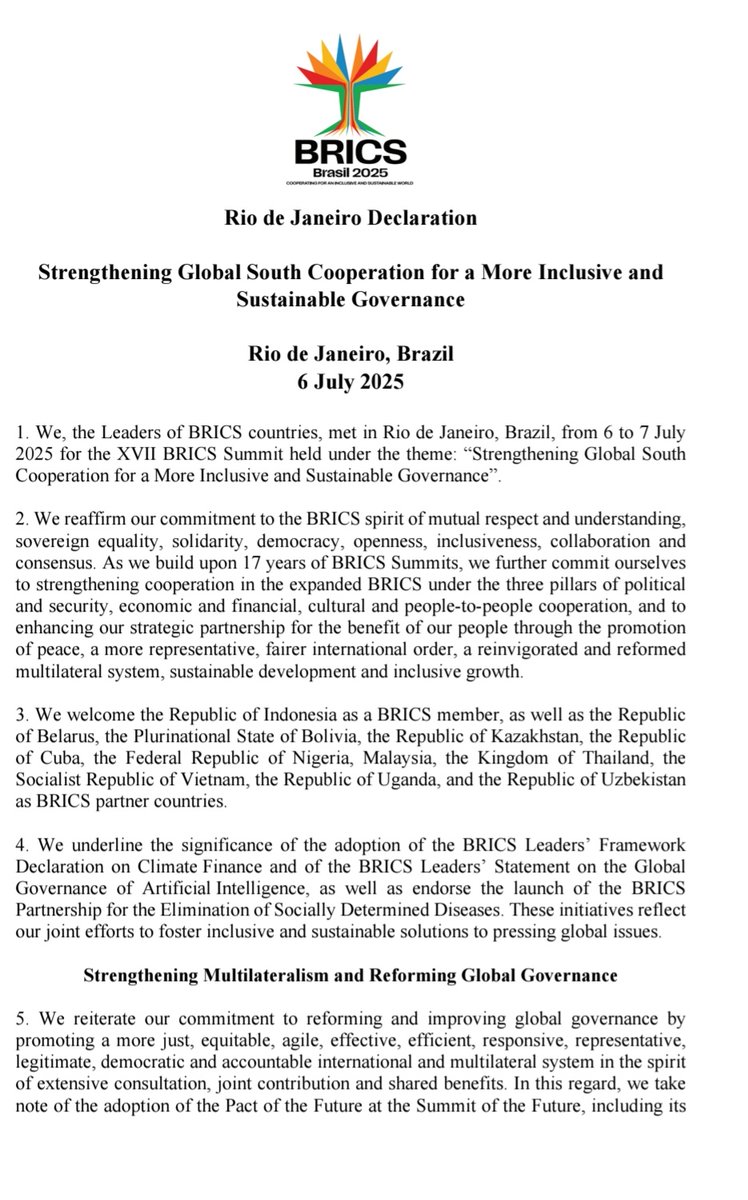 BREAKING: BRICS CONDEMNS PAHALGAM TERROR ATTACK 

Joint statement: