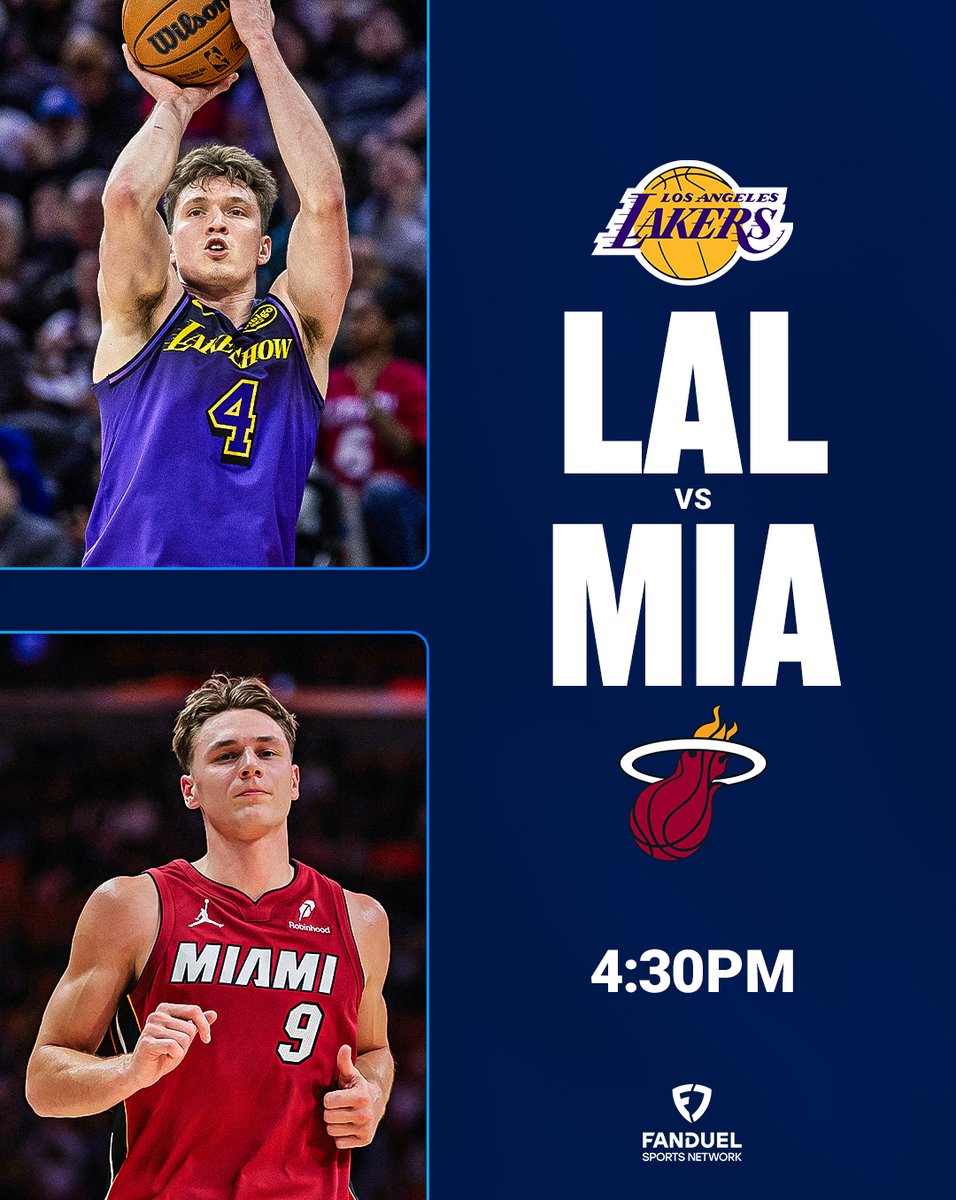 Ready for summer basketball to continue today! ☀️

Lakers vs. Heat is coming up at 4:30PM on the FanDuel Sports Network App.